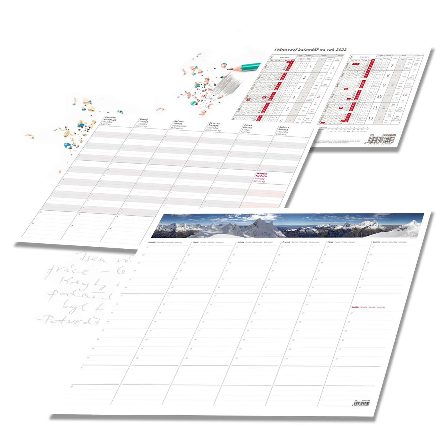 Plánovací kalendáře - podložky na stůl